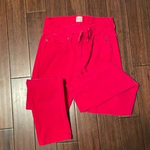 Lands’ End Canvas red corduroy pants.